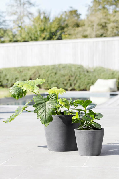 Amsterdam Round Flower Planter, Grey, 10"