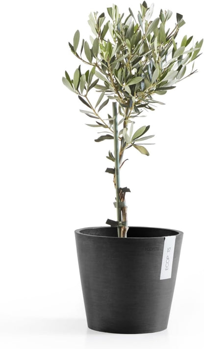 Amsterdam Round Flower Planter, Grey, 10"