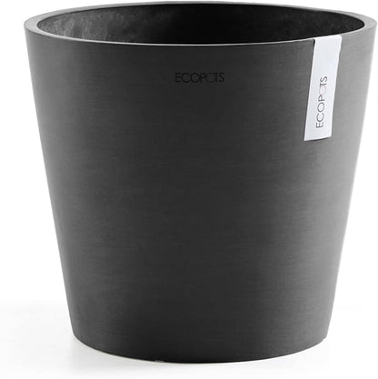Amsterdam Round Flower Planter, Grey, 10"