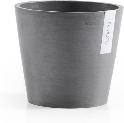 Amsterdam Round Flower Planter, Grey, 10"