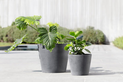 Amsterdam Round Flower Planter, Grey, 10"