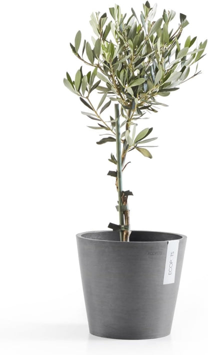 Amsterdam Round Flower Planter, Grey, 10"