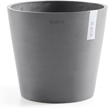 Amsterdam Round Flower Planter, Grey, 10"