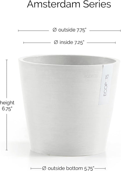Amsterdam Round Flower Planter, Grey, 10"