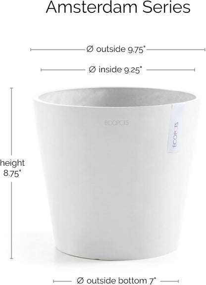 Amsterdam Round Flower Planter, Grey, 10"