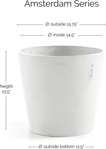 Amsterdam Round Flower Planter, Grey, 10"