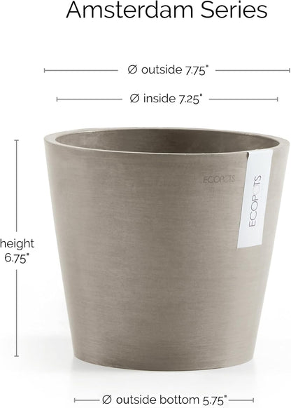 Amsterdam Round Flower Planter, Grey, 10"