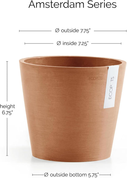 Amsterdam Round Flower Planter, Grey, 10"