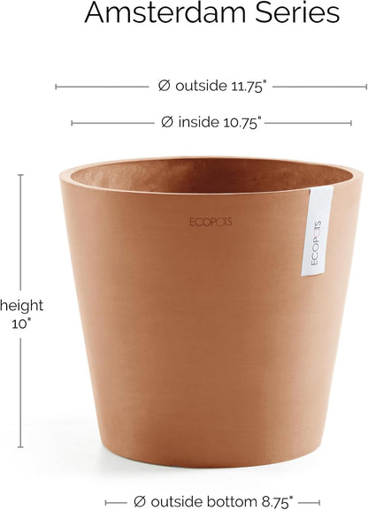 Amsterdam Round Flower Planter, Grey, 10"