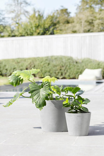 Amsterdam Round Flower Planter, Grey, 10"