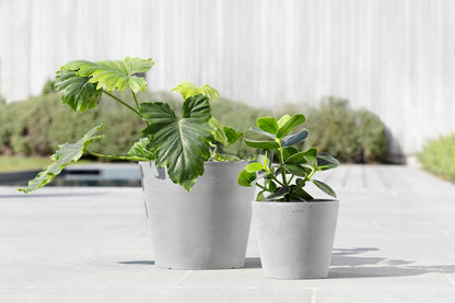 Amsterdam Round Flower Planter, Grey, 10"
