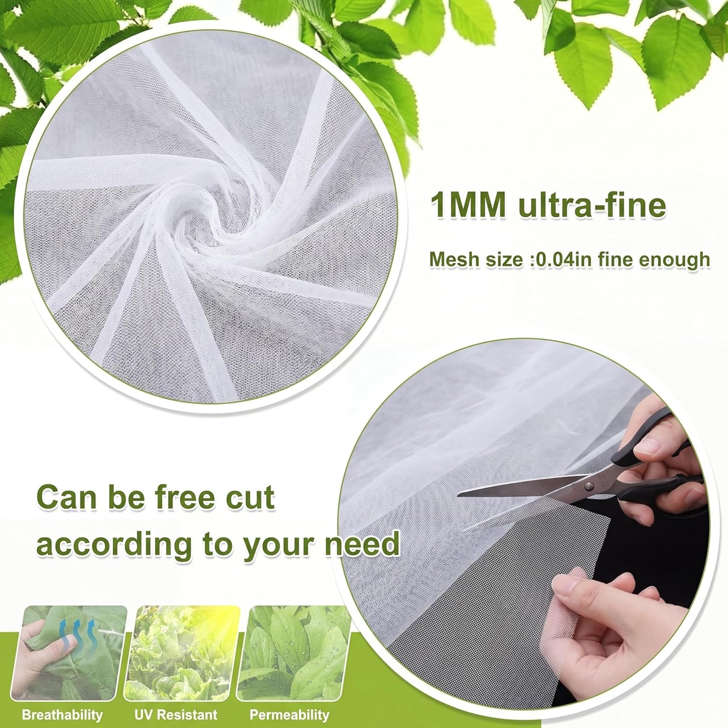 10 x 13ft Mosquito Netting Black Garden Insect Bug Mesh for Plant