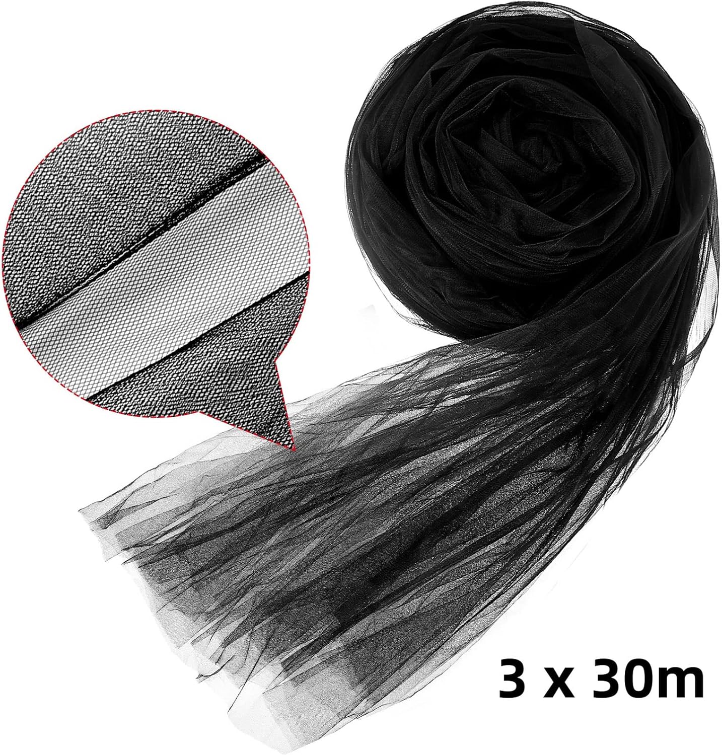 10 x 13ft Mosquito Netting Black Garden Insect Bug Mesh for Plant