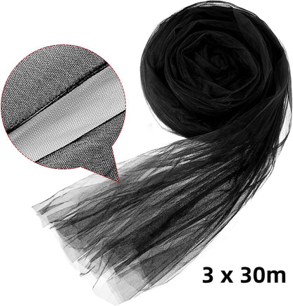 10 x 13ft Mosquito Netting Black Garden Insect Bug Mesh for Plant