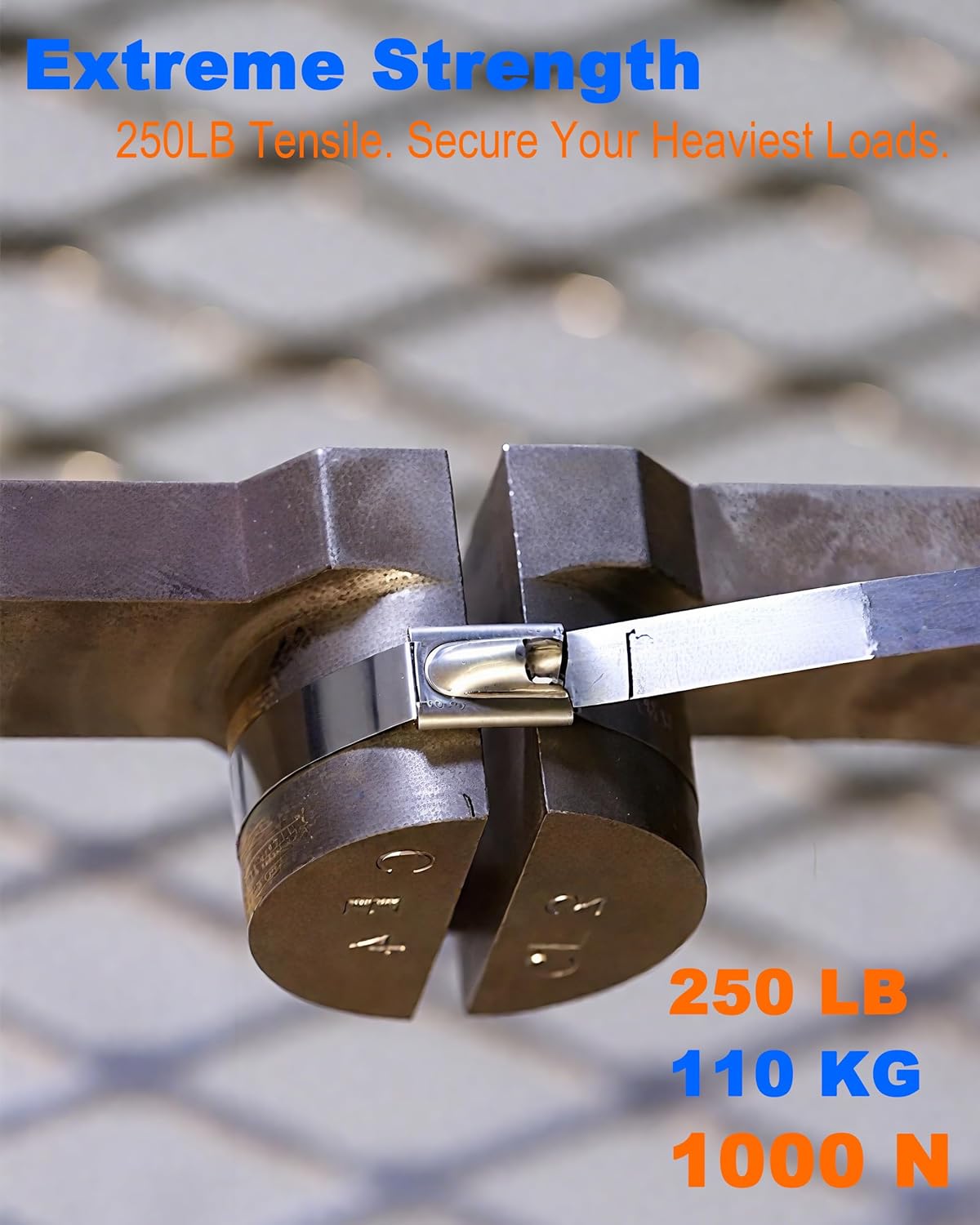 Metal Zip Ties (100PCS 11.8 Inch), 304 Stainless Steel, Heavy Duty Self-locking Cable Ties, for Exhaust Wrap, Chain Link Fence Parts, Heat Resistant Fencing Tie. for Pipe, Auto repair.