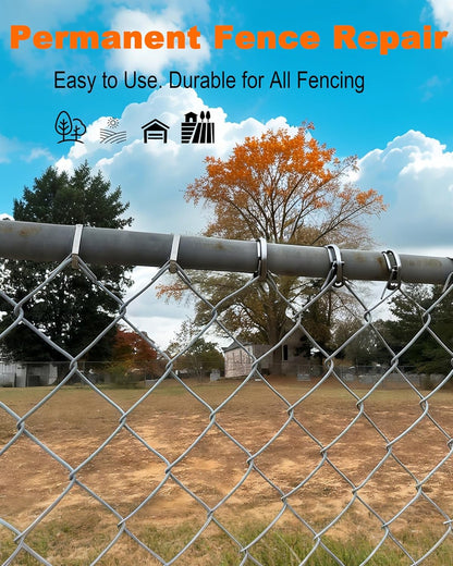 Metal Zip Ties (100PCS 11.8 Inch), 304 Stainless Steel, Heavy Duty Self-locking Cable Ties, for Exhaust Wrap, Chain Link Fence Parts, Heat Resistant Fencing Tie. for Pipe, Auto repair.