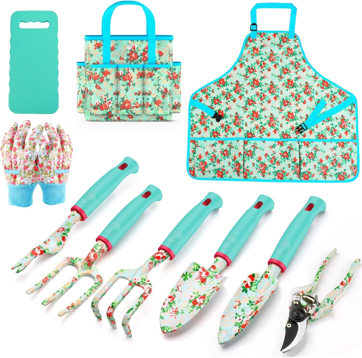 WANCHI Garden Tool Set Gift for Mom,Gardening Kit Apron,Glove,Bag for Women