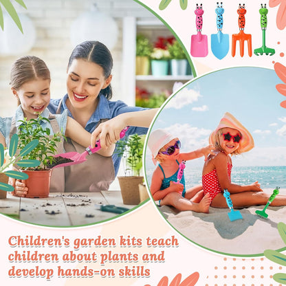 10 Pack Beach Toys for Kids Children Sand Box Toy Kit Kids Beach Shovels with Rake Fork Trowel Bulk Metal Gardening Tool Gift for Toddler Digging Weeding Summer Outdoor Sensory Sand Play