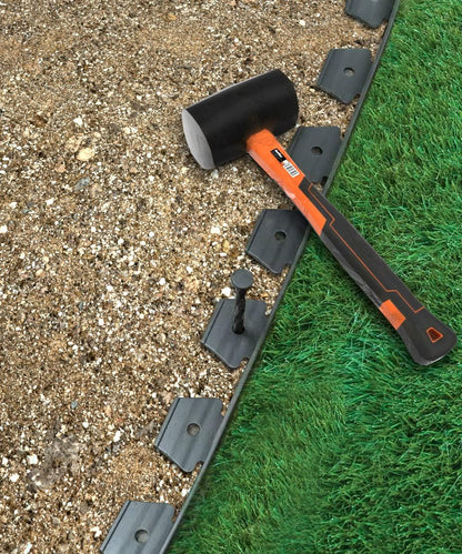 50 Pack of 8-inch Plastic Landscape Edging Spikes are Perfect for anchoring Weed barriers, Paver Edging, Artificial Turf, Grass Pathways, and More.