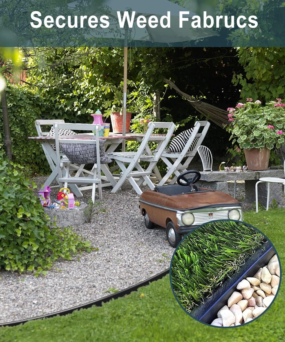 50 Pack of 8-inch Plastic Landscape Edging Spikes are Perfect for anchoring Weed barriers, Paver Edging, Artificial Turf, Grass Pathways, and More.