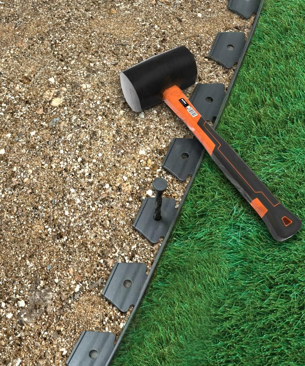 50 Pack of 8-inch Plastic Landscape Edging Spikes are Perfect for anchoring Weed barriers, Paver Edging, Artificial Turf, Grass Pathways, and More.