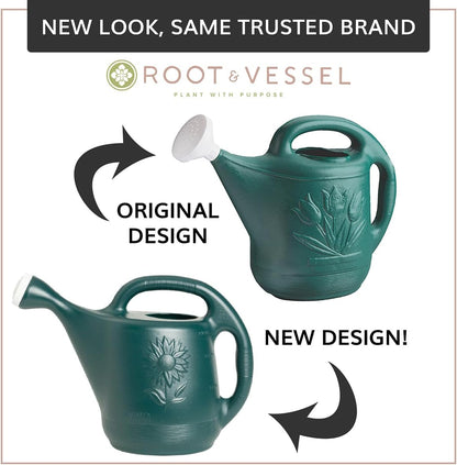 Root & Vessel 30301 Watering Can, 2-Gallon, Hunter Green