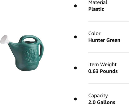 Root & Vessel 30301 Watering Can, 2-Gallon, Hunter Green