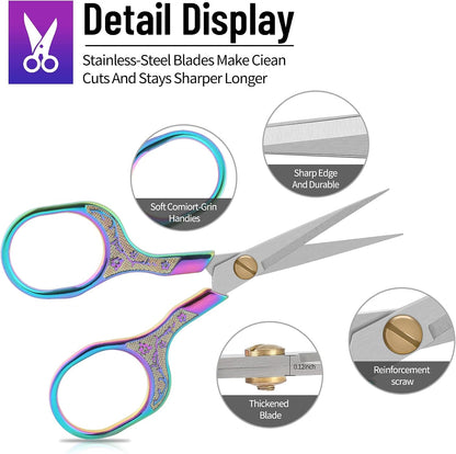 embroidery scissors- 5 Inch Precision Scissors-2 pack,small razor Sharp Blade Shears for craft Crochet sewing school paper cutting…