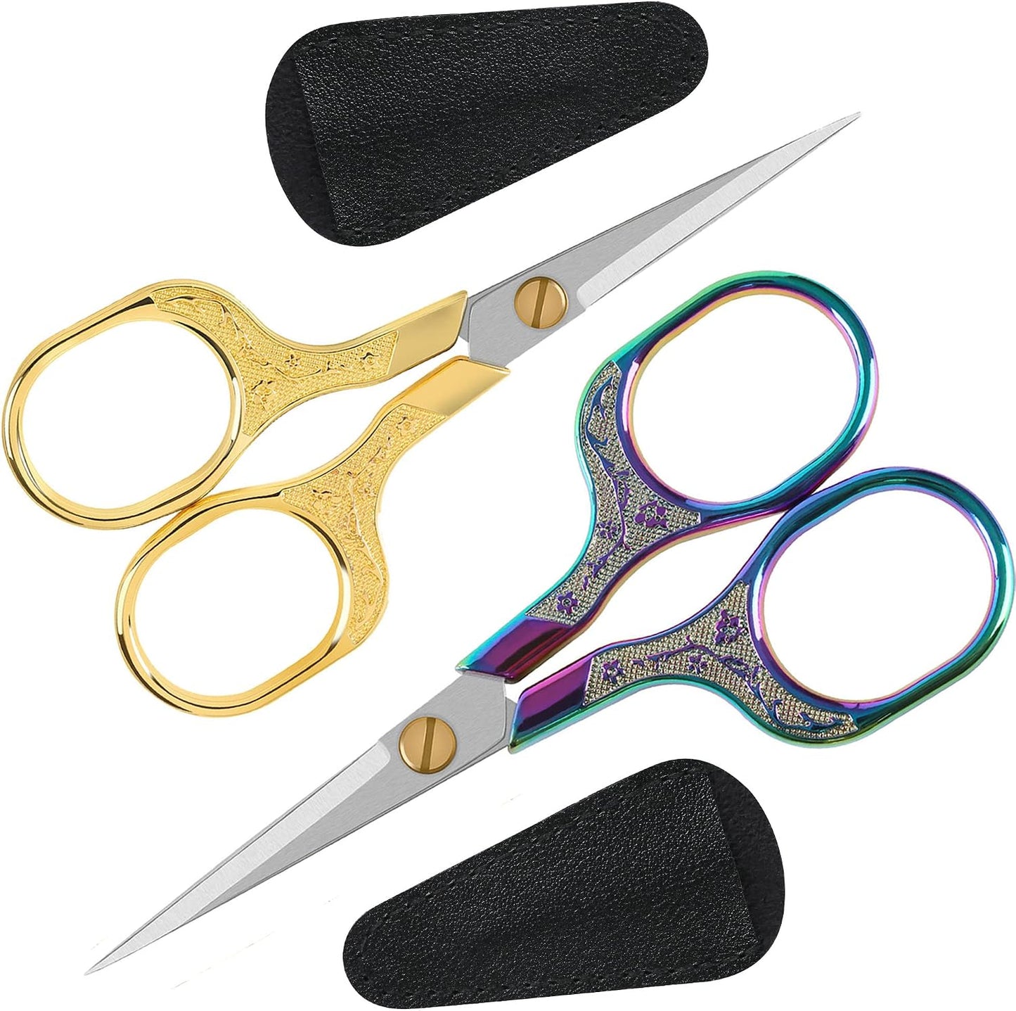 embroidery scissors- 5 Inch Precision Scissors-2 pack,small razor Sharp Blade Shears for craft Crochet sewing school paper cutting…