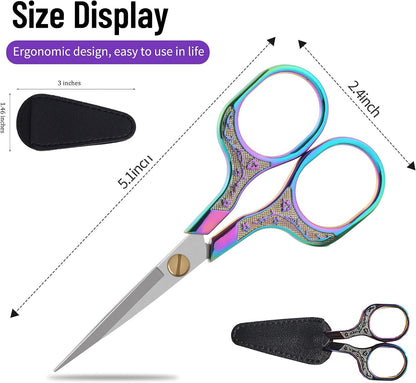 embroidery scissors- 5 Inch Precision Scissors-2 pack,small razor Sharp Blade Shears for craft Crochet sewing school paper cutting…