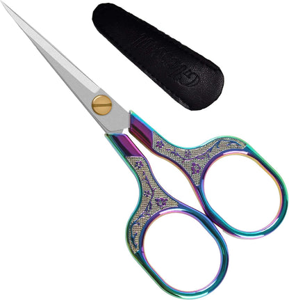 embroidery scissors- 5 Inch Precision Scissors-2 pack,small razor Sharp Blade Shears for craft Crochet sewing school paper cutting…