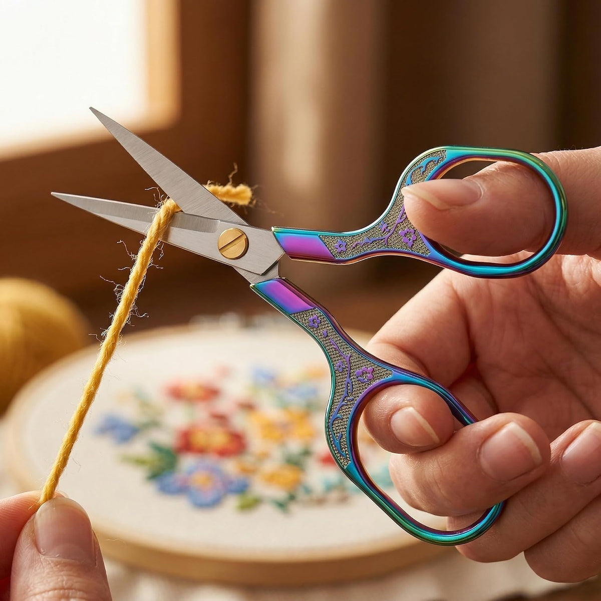 embroidery scissors- 5 Inch Precision Scissors-2 pack,small razor Sharp Blade Shears for craft Crochet sewing school paper cutting…