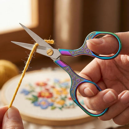 embroidery scissors- 5 Inch Precision Scissors-2 pack,small razor Sharp Blade Shears for craft Crochet sewing school paper cutting…