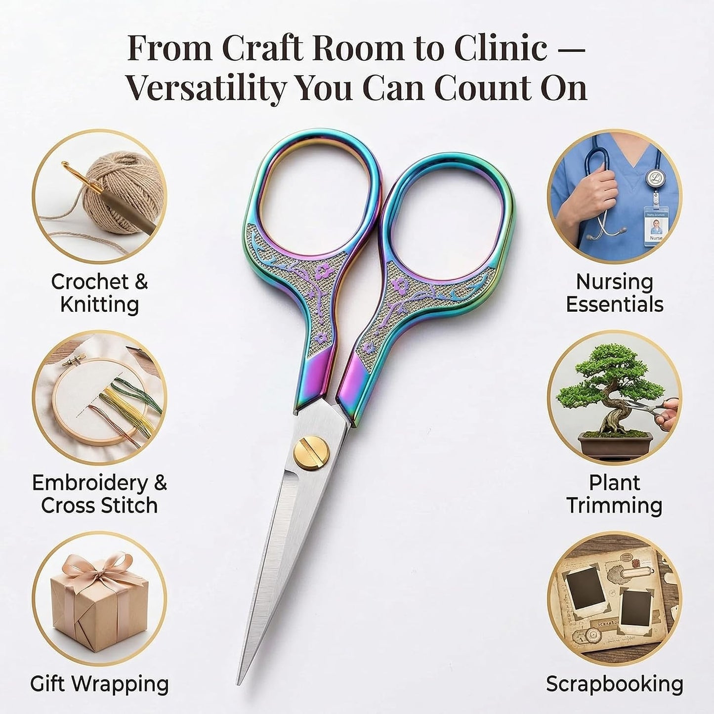 embroidery scissors- 5 Inch Precision Scissors-2 pack,small razor Sharp Blade Shears for craft Crochet sewing school paper cutting…
