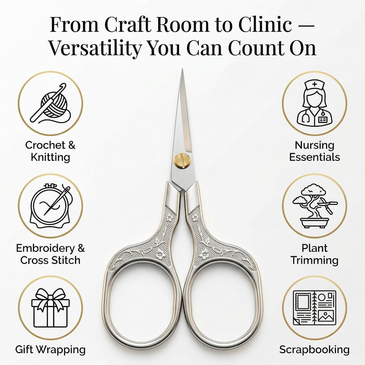 embroidery scissors- 5 Inch Precision Scissors-2 pack,small razor Sharp Blade Shears for craft Crochet sewing school paper cutting…