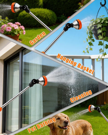 24-Inch Watering Wand, Garden Hose Nozzle with Spray Head