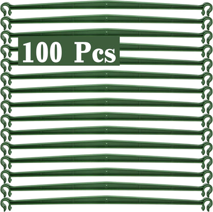 100 Pcs Plant Stake Arms for Tomato Cage, 11.8” Expandable Plant Supports Trellis Connector with 2 Buckles for 11mm Diameter Plant Stake, for Climbing Plants, Tomato, Vegetable, Indoor&Outdoor