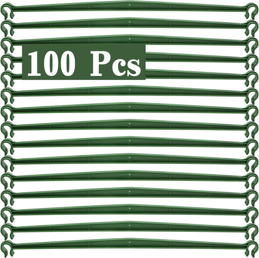 100 Pcs Plant Stake Arms for Tomato Cage, 11.8” Expandable Plant Supports Trellis Connector with 2 Buckles for 11mm Diameter Plant Stake, for Climbing Plants, Tomato, Vegetable, Indoor&Outdoor