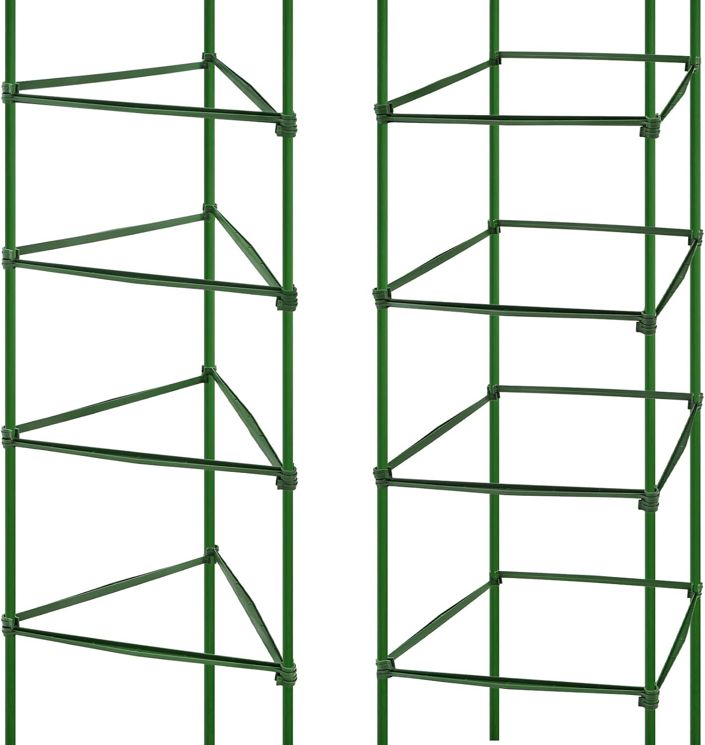 100 Pcs Plant Stake Arms for Tomato Cage, 11.8” Expandable Plant Supports Trellis Connector with 2 Buckles for 11mm Diameter Plant Stake, for Climbing Plants, Tomato, Vegetable, Indoor&Outdoor