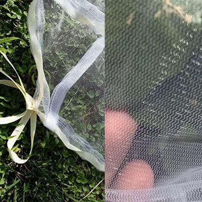 Bird Netting 72" Hx72 W Garden Netting Insect Pest Barrier,Plant Cover Fruit Tree Netting Mesh Protection Bag with Zipper,White