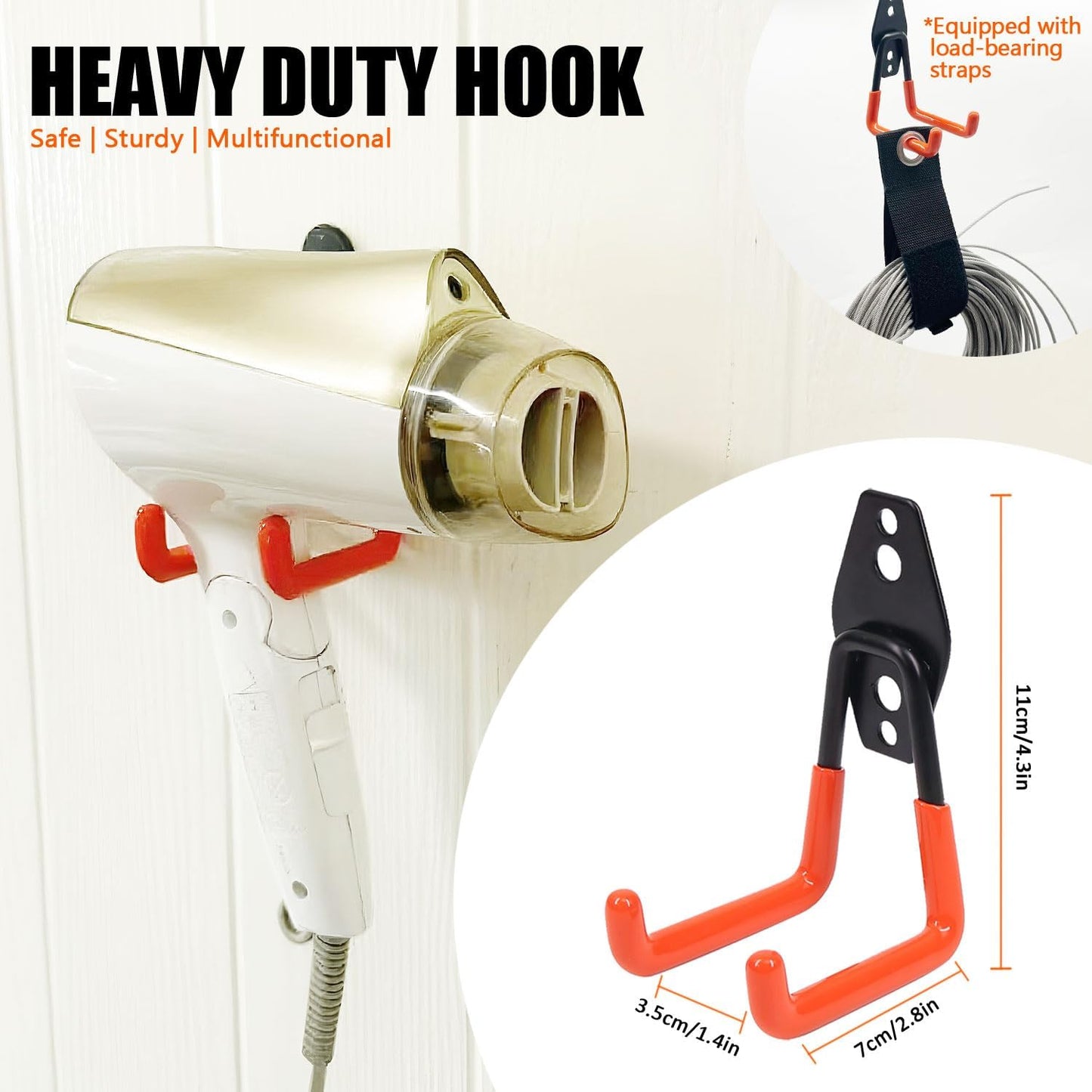 Heavy Duty Garage Storage Hooks 2 Pack Garage Tool Organizer Wall Mount