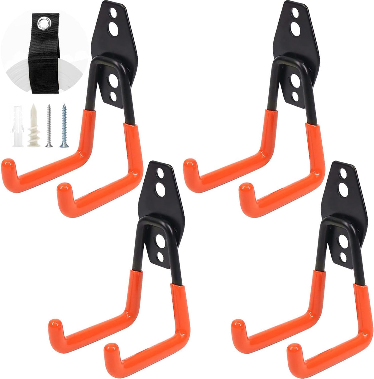 Heavy Duty Garage Storage Hooks 2 Pack Garage Tool Organizer Wall Mount