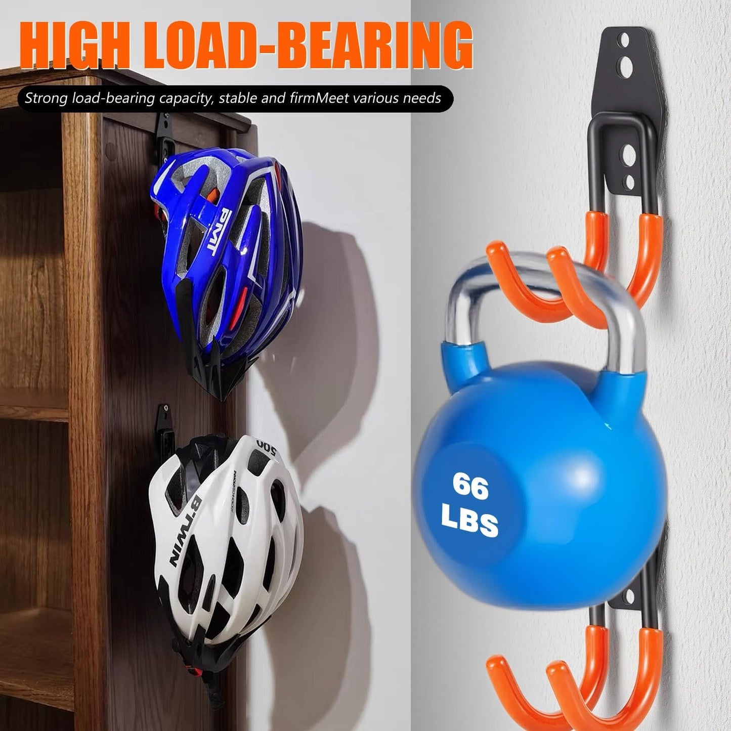Heavy Duty Garage Storage Hooks 2 Pack Garage Tool Organizer Wall Mount