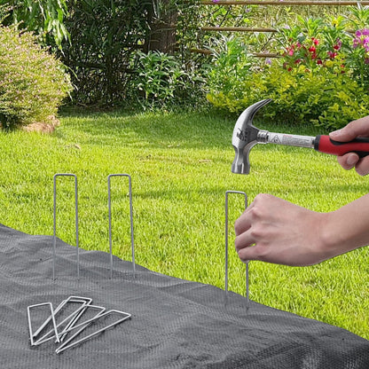120 Pack Landscape Staples, 6 Inch Garden Stakes Galvanized Steel