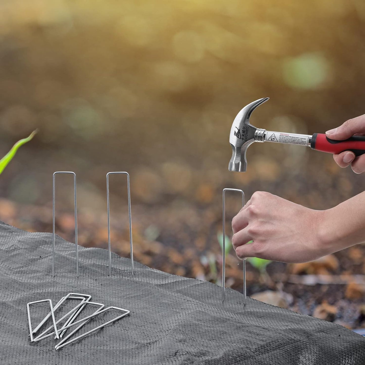 120 Pack Landscape Staples, 6 Inch Garden Stakes Galvanized Steel