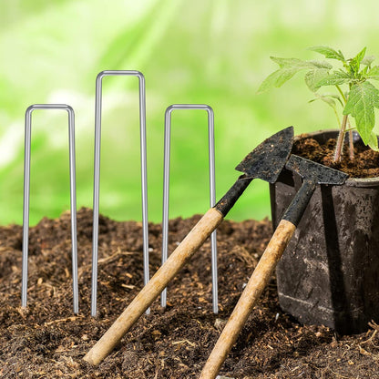 120 Pack Landscape Staples, 6 Inch Garden Stakes Galvanized Steel