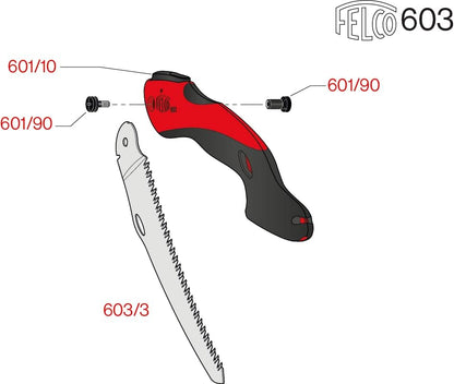 603 Folding Pruning Saw – Curved Pull-Stroke Saw for Tree Trimming & Elevated Cut | Tree Branch Cutter | Folding Handsaw with Chrome-Plated 8" Blade, Non-Slip Handle, Blade Lock, Swiss Precision