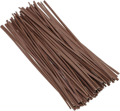 80pcs Plastic Twist Ties Plant Ties Reusable Bread Twist Ties Cake pop Ties Cable Ties Candy Ties for Bags 6 Inch (Brown)