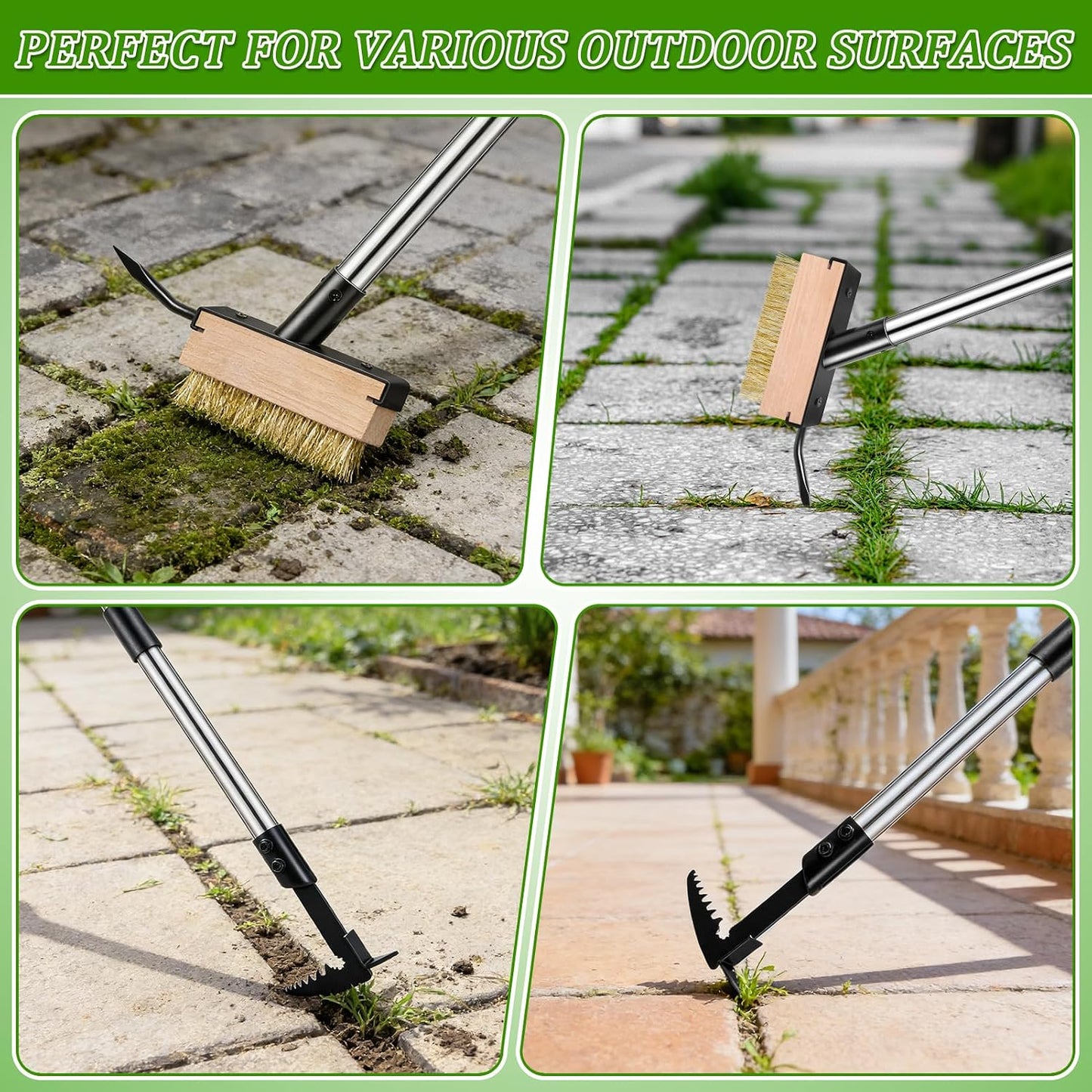 Crack Weeder Tool Set Upgraded & Lengthened Manual Manganese Steel Crevice