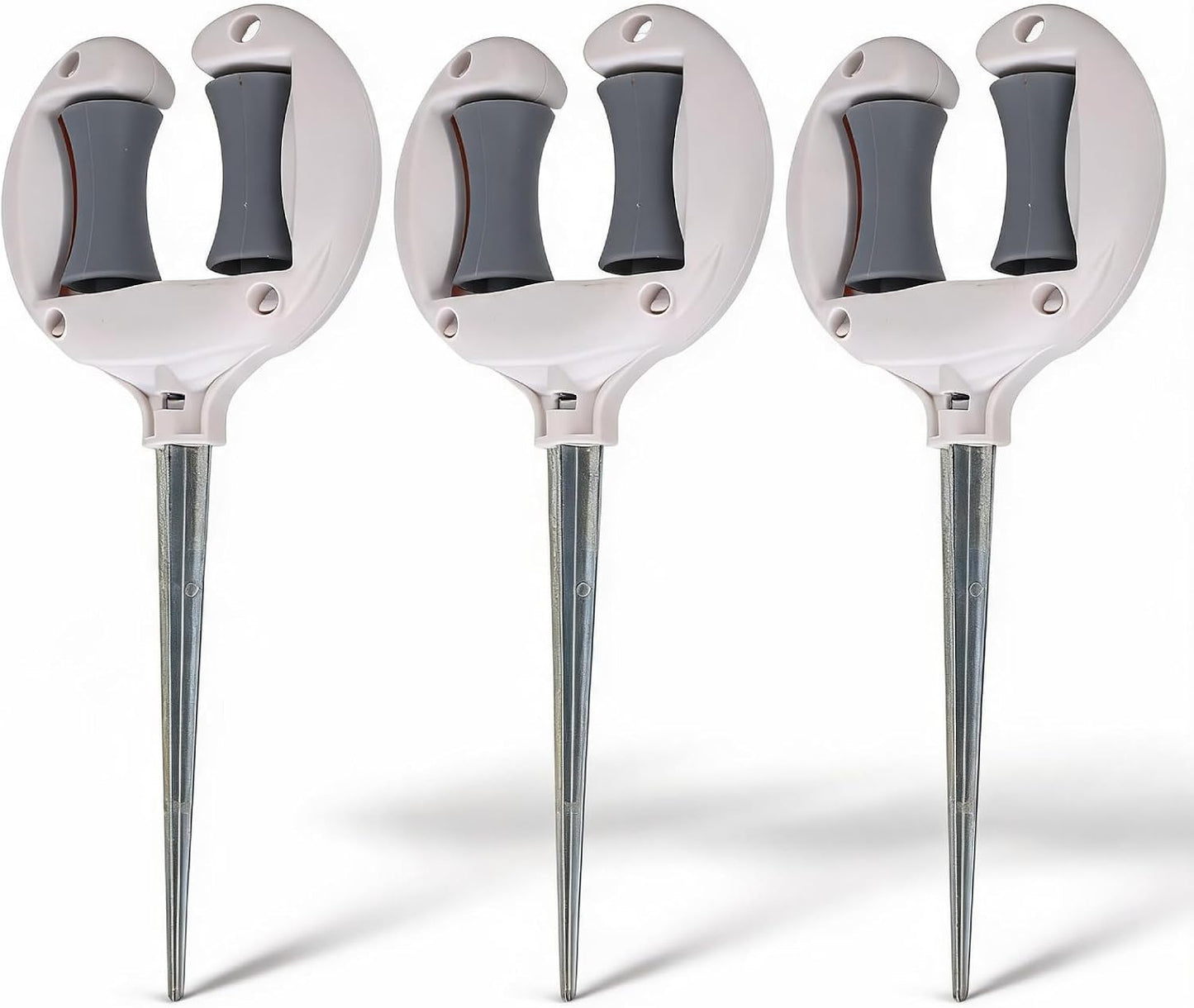 Garden Hose Guide Stakes 3 Pack with Swivel Roller and Iron Stake